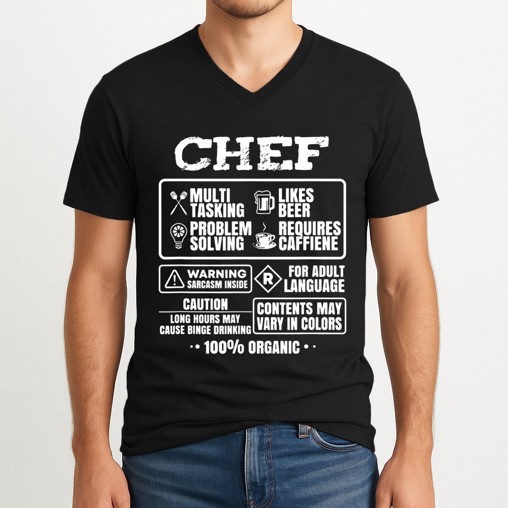 Chef Cooking V-Neck T-Shirt