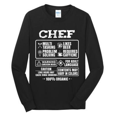 Chef Cooking Tall Long Sleeve T-Shirt