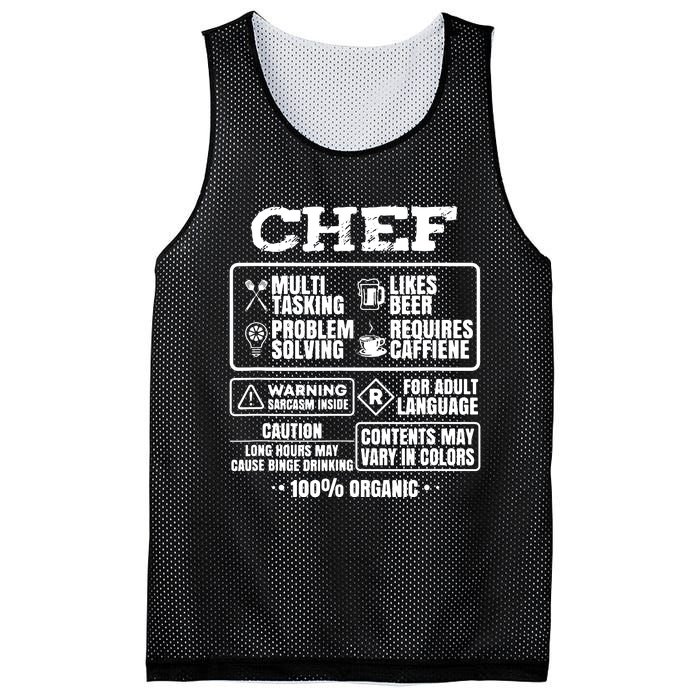 Chef Cooking Mesh Reversible Basketball Jersey Tank