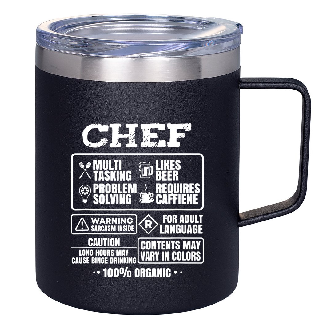 Chef Cooking 12oz Stainless Steel Coffee Mug