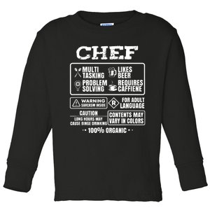 Chef Cooking Toddler Long Sleeve Shirt