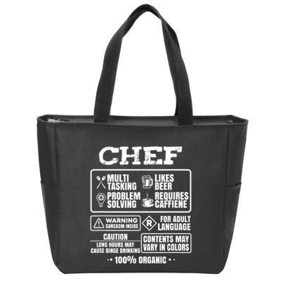 Chef Cooking Zip Tote Bag
