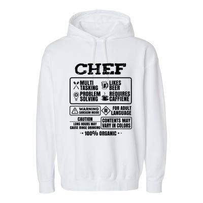 Chef Cooking Garment-Dyed Fleece Hoodie