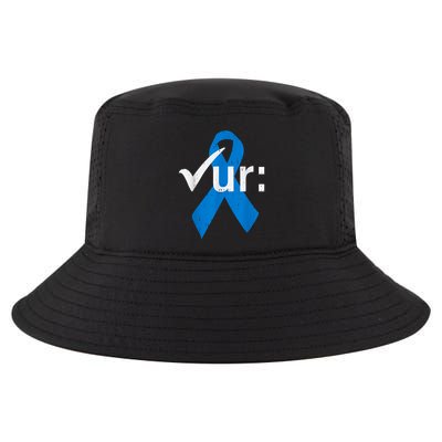 Colorectal Colon Cancer Awareness Blue Ribbon Colonoscopy Cool Comfort Performance Bucket Hat