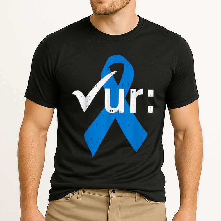 Colorectal Colon Cancer Awareness Blue Ribbon Colonoscopy Cooling Performance Crew T-Shirt