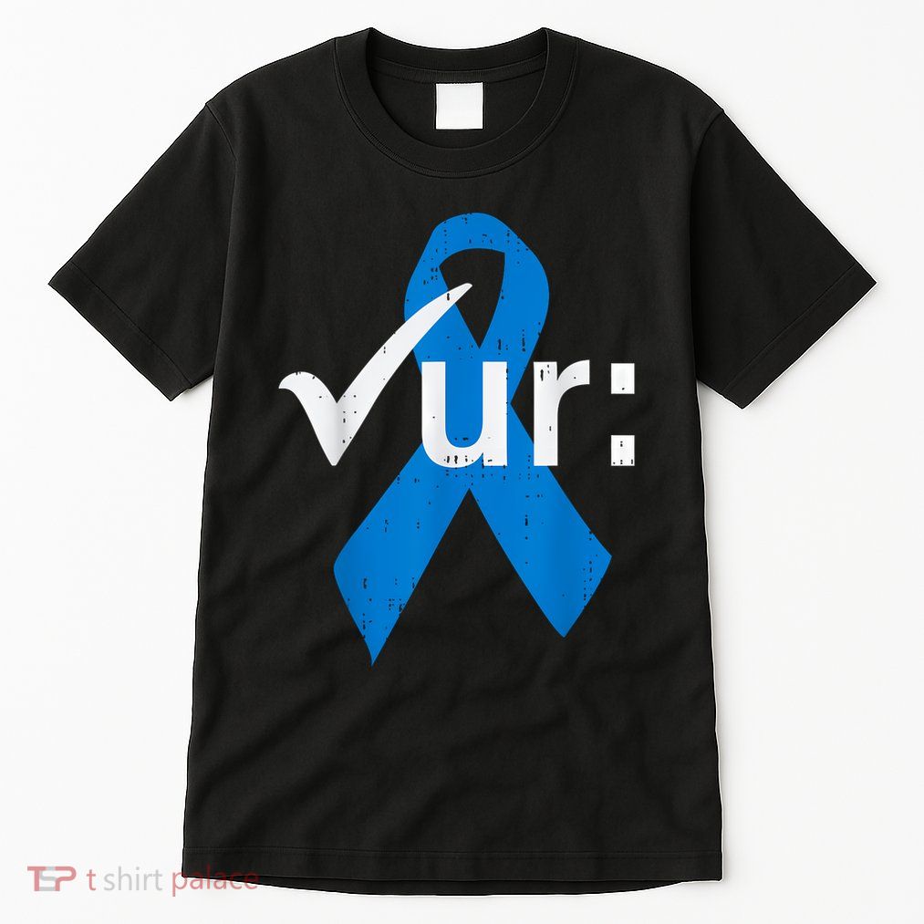 Colorectal Colon Cancer Awareness Blue Ribbon Colonoscopy Tall T-Shirt