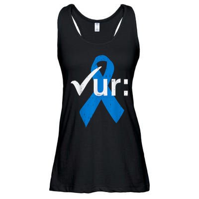 Colorectal Colon Cancer Awareness Blue Ribbon Colonoscopy Ladies Essential Flowy Tank