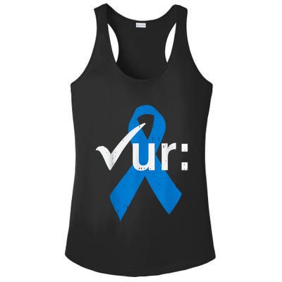 Colorectal Colon Cancer Awareness Blue Ribbon Colonoscopy Ladies PosiCharge Competitor Racerback Tank
