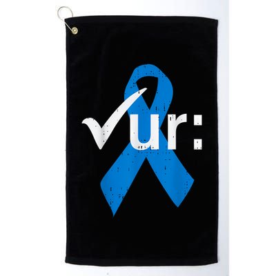 Colorectal Colon Cancer Awareness Blue Ribbon Colonoscopy Golf Towel