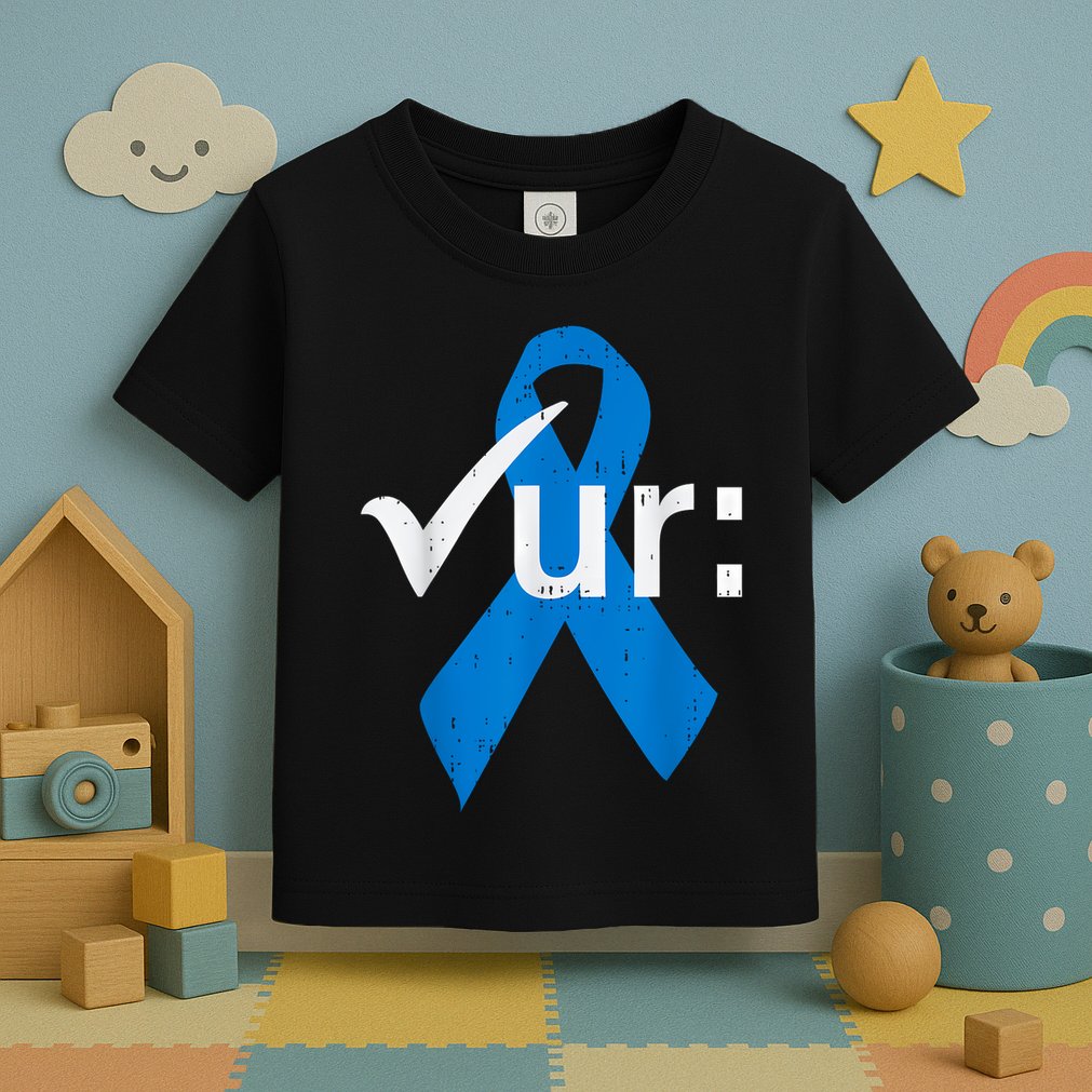 Colorectal Colon Cancer Awareness Blue Ribbon Colonoscopy Toddler T-Shirt