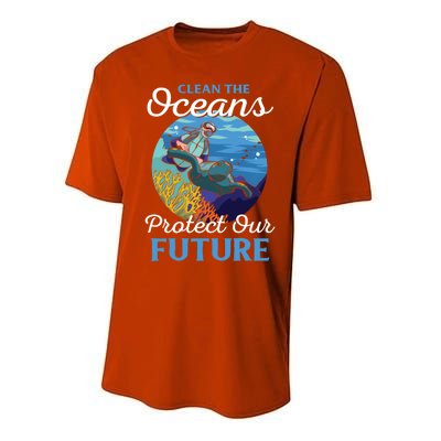 Climate Change Clean The Oceans Protect Our Future Funny Gift Performance Sprint T-Shirt