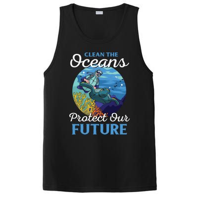 Climate Change Clean The Oceans Protect Our Future Funny Gift PosiCharge Competitor Tank