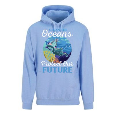 Climate Change Clean The Oceans Protect Our Future Funny Gift Unisex Surf Hoodie