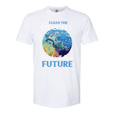 Climate Change Clean The Oceans Protect Our Future Funny Gift Softstyle CVC T-Shirt