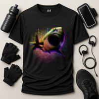Cool Colorful CMYK Paint Spatter Shark Performance Shirt