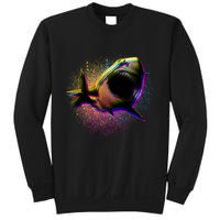 Cool Colorful CMYK Paint Spatter Shark Sweatshirt