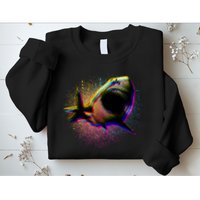 Cool Colorful CMYK Paint Spatter Shark Sweatshirt