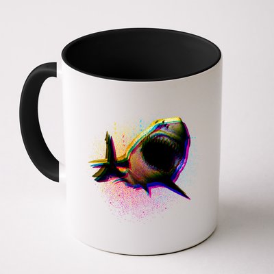Cool Colorful CMYK Paint Spatter Shark Mug