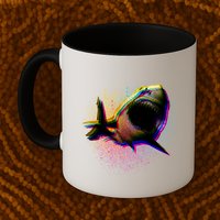 Cool Colorful CMYK Paint Spatter Shark Mug