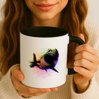Cool Colorful CMYK Paint Spatter Shark Mug