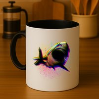 Cool Colorful CMYK Paint Spatter Shark Mug