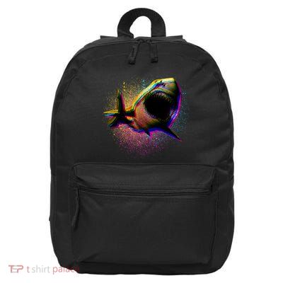 Cool Colorful CMYK Paint Spatter Shark 16 in Basic Backpack