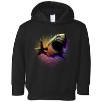 Cool Colorful CMYK Paint Spatter Shark Toddler Hoodie