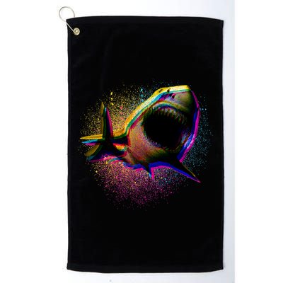 Cool Colorful CMYK Paint Spatter Shark Golf Towel
