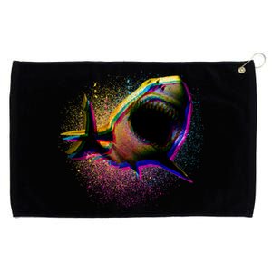 Cool Colorful CMYK Paint Spatter Shark Grommeted Golf Towel