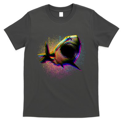 Cool Colorful CMYK Paint Spatter Shark T-Shirt