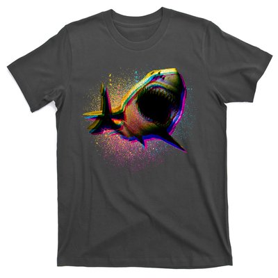 Cool Colorful CMYK Paint Spatter Shark T-Shirt