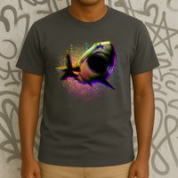 Cool Colorful CMYK Paint Spatter Shark T-Shirt