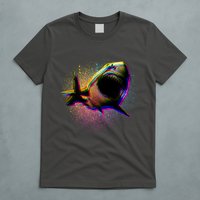 Cool Colorful CMYK Paint Spatter Shark T-Shirt