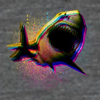 Cool Colorful CMYK Paint Spatter Shark T-Shirt
