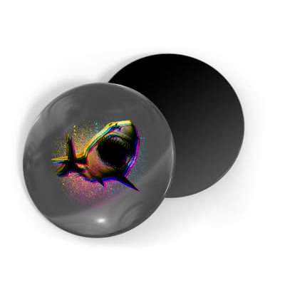 Cool Colorful CMYK Paint Spatter Shark Magnet