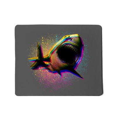 Cool Colorful CMYK Paint Spatter Shark Mousepad