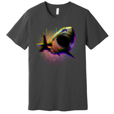 Cool Colorful CMYK Paint Spatter Shark Premium T-Shirt