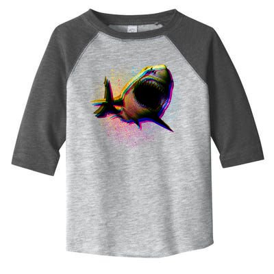 Cool Colorful CMYK Paint Spatter Shark Toddler Fine Jersey T-Shirt