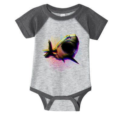 Cool Colorful CMYK Paint Spatter Shark Infant Baby Jersey Bodysuit
