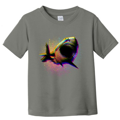 Cool Colorful CMYK Paint Spatter Shark Toddler T-Shirt