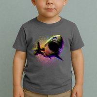Cool Colorful CMYK Paint Spatter Shark Toddler T-Shirt