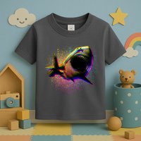 Cool Colorful CMYK Paint Spatter Shark Toddler T-Shirt