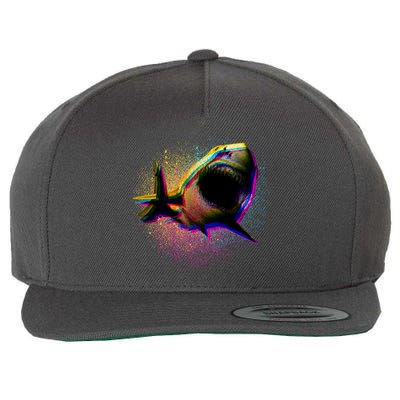 Cool Colorful CMYK Paint Spatter Shark Wool Snapback Cap