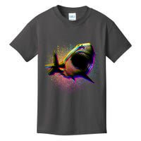Cool Colorful CMYK Paint Spatter Shark Kids T-Shirt