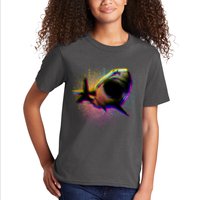 Cool Colorful CMYK Paint Spatter Shark Kids T-Shirt