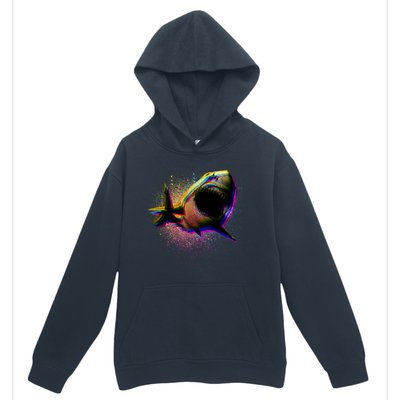 Cool Colorful CMYK Paint Spatter Shark Urban Pullover Hoodie