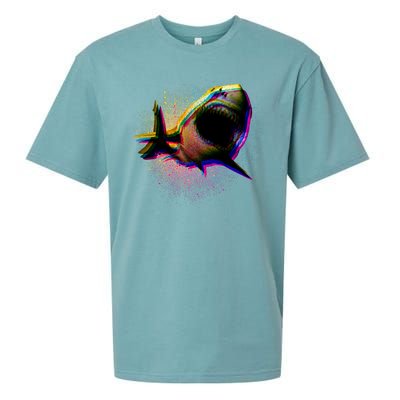 Cool Colorful CMYK Paint Spatter Shark Sueded Cloud Jersey T-Shirt