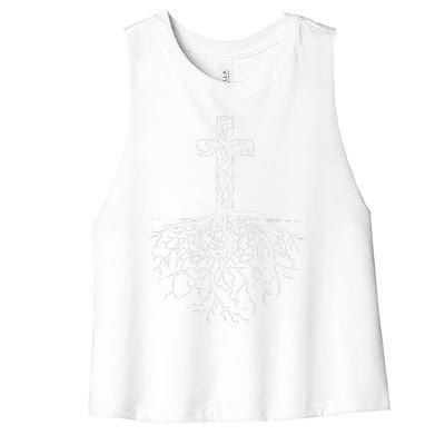 Christian Cross Cute Evangelical I Love Jesus Gift Women's Racerback Cropped Tank