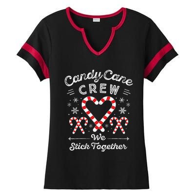 Christmas Candy Cane Heart Holiday Family Matching Pajama Pj Ladies Halftime Notch Neck Tee