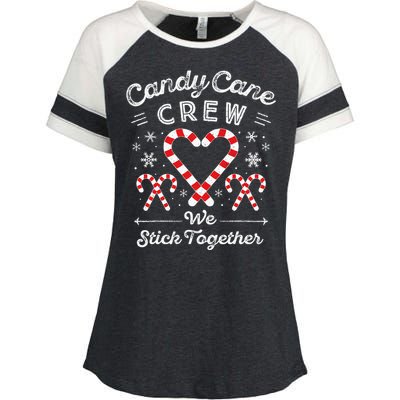 Christmas Candy Cane Heart Holiday Family Matching Pajama Pj Enza Ladies Jersey Colorblock Tee